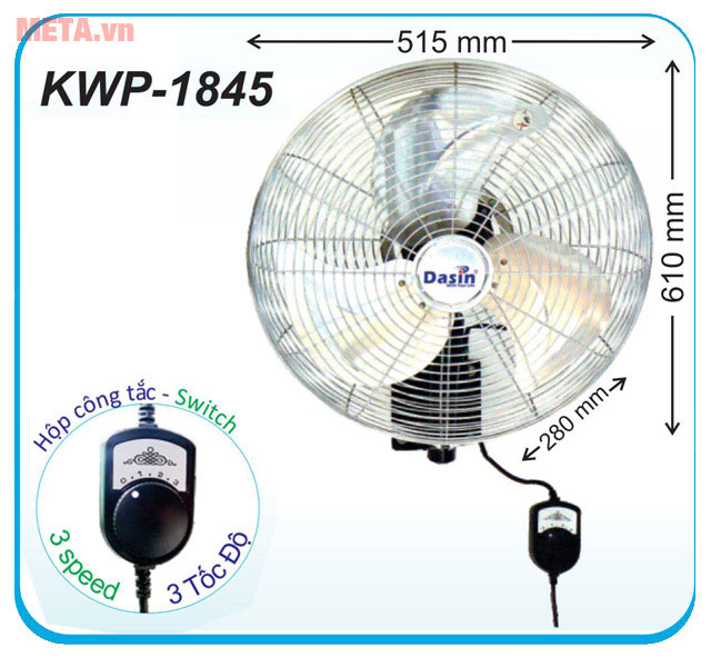 Quạt treo tường công nghiệp KWP-1845