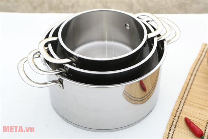 Bộ nồi inox cao cấp Sunhouse SH890 (3 chiếc)