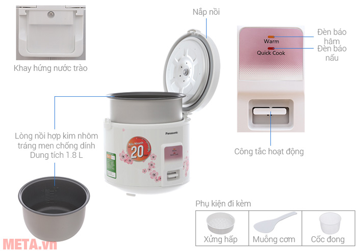 Nồi cơm điện Panasonic 1.8 lít SR-MVQ187SRA