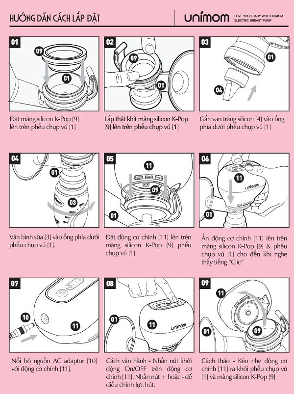 Máy thông tắc, hút sữa điện đơn Kpop có pin sạc UM871098