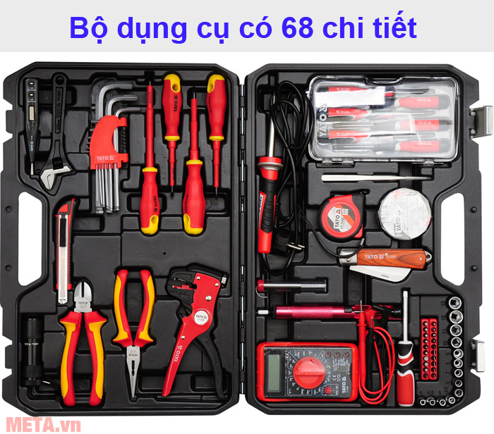 Bộ dụng cụ sửa chữa tách điện tổng hợp 1.000V Yato YT-39009 (68 chi tiết)