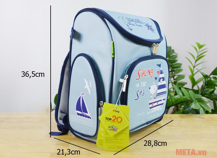 Balo chống gù Beach Blue Boat B-12-019 (xanh dương nhạt)