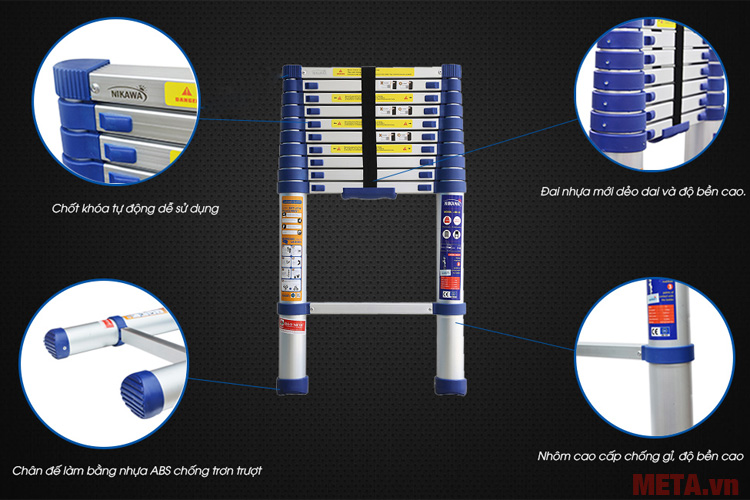 Thang nhôm rút Nikawa NK-48