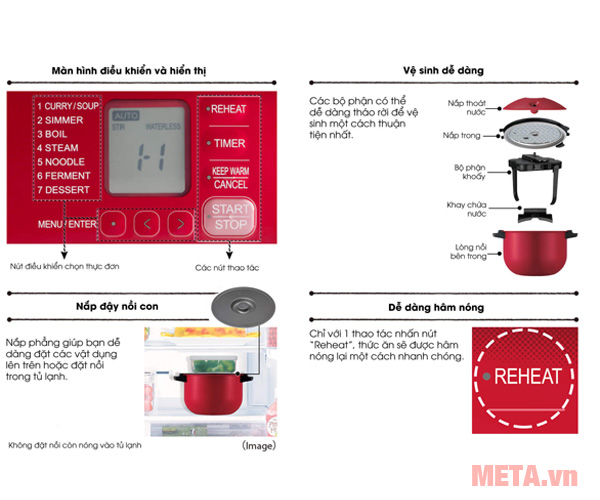Nồi nấu tự động Healsio Sharp KN-H24VNA