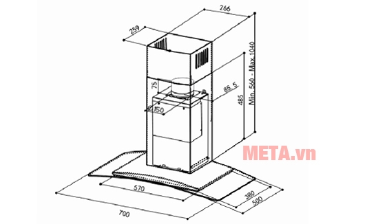 Máy hút mùi Faber FB-Tratto 70