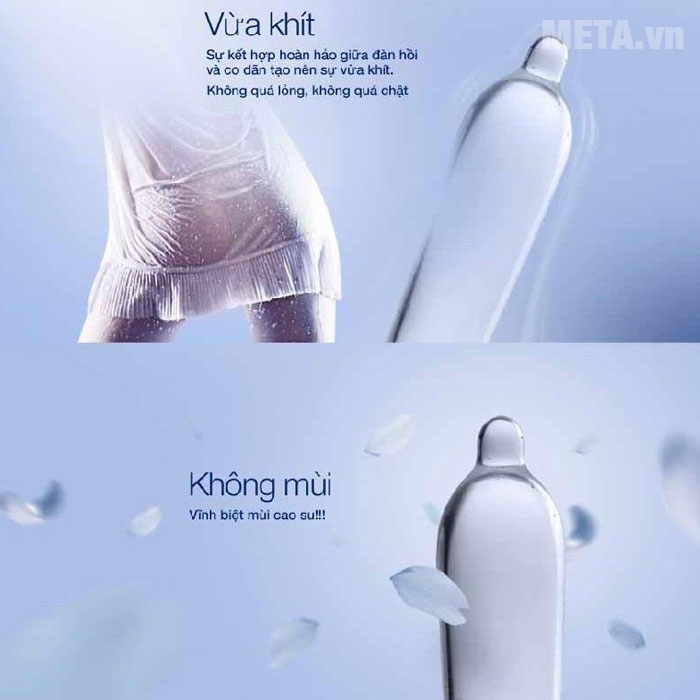 Bao cao su cực siêu mỏng Durex Invisible Extra Thin New (hộp 3 bao)