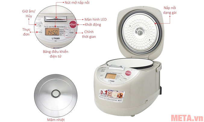 Nồi cơm điện tử Tiger JBA-T18W 1.8 lít