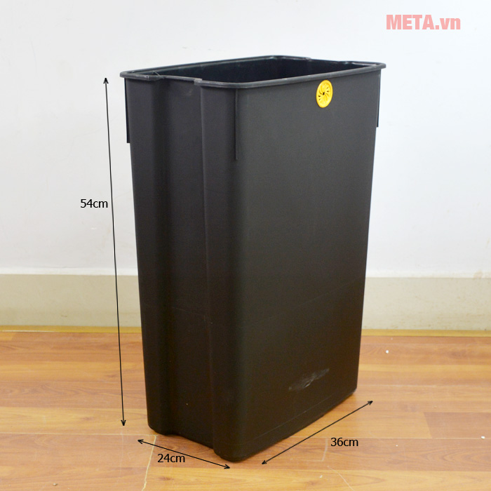 Thùng rác inox đạp vuông lớn Fitis Mega SPL2-901 - 40 lít (bạc)