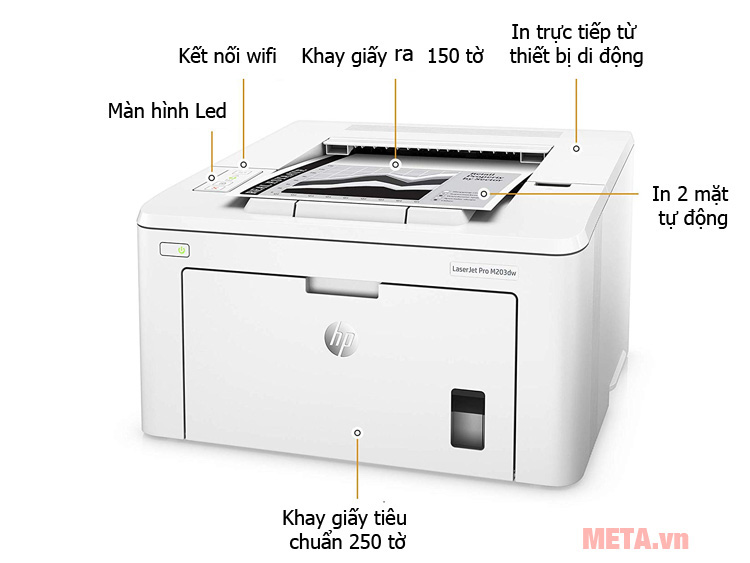 Máy in laser đen trắng HP Pro M203DW G3Q47A (wifi, in 2 mặt tự động)