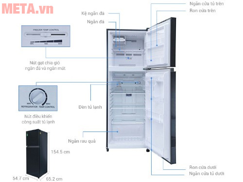 Tủ lạnh Toshiba Inverter GR-M25VUBZ(UK) Đen (186 lít)