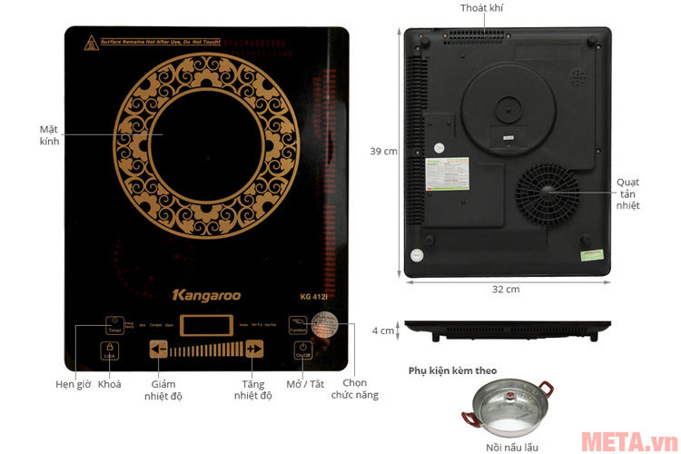Bếp điện từ đơn siêu mỏng KG412i