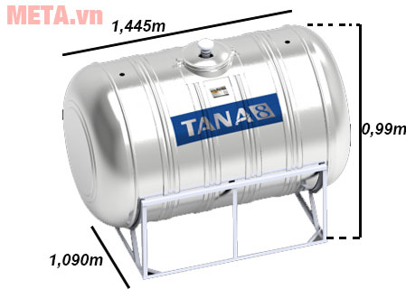 Bồn nước inox Tân Á 8 ngang TA8 1000 (Ф920) - 1000L