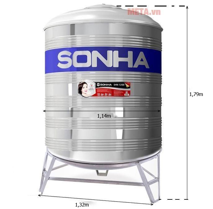 Bồn nước inox Sơn Hà đứng SH1500 (F1140) - 1.500 lít