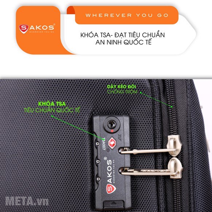 Vali siêu nhẹ Sakos Horizon 4.5 (34cm x 22cm x 52cm)