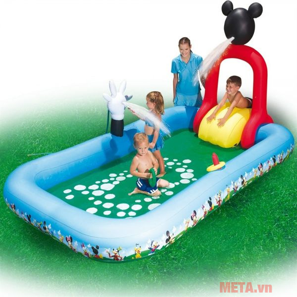 Bể phao liên hoàn trượt Mickey Bestway 91016