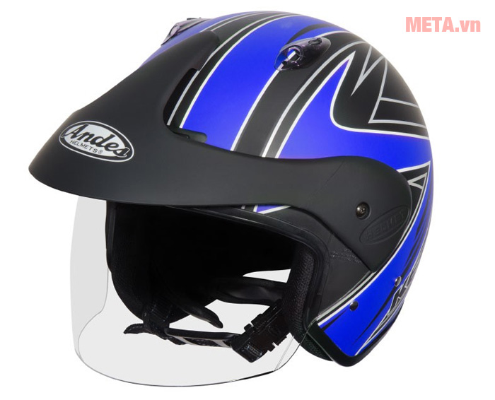Mũ bảo hiểm 3/4 Andes 3S-306E (AS-306E) tem nhám (Size 57 59 cm)