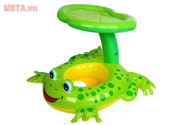 Phao bơi Intex xỏ chân mái che hình ếch xanh 56584