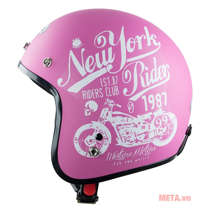 Nón bảo hiểm 3/4 đầu Asia MT-124A tem