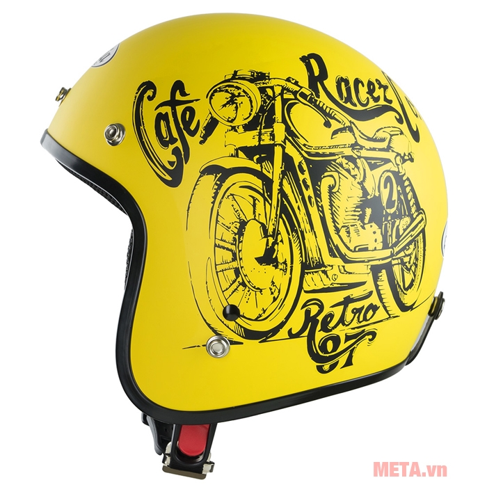 Nón bảo hiểm 3/4 đầu Asia MT-124A tem
