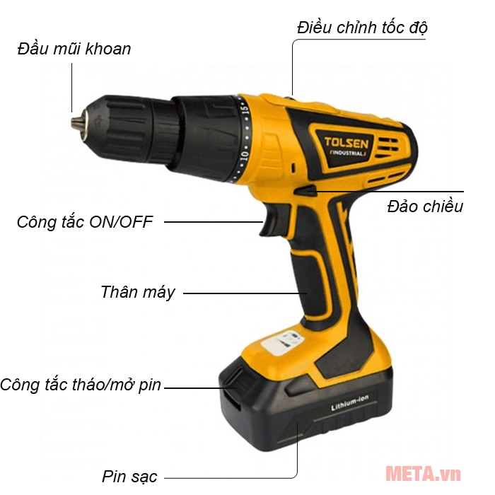 Máy khoan vặn vít dùng pin Tolsen 79016