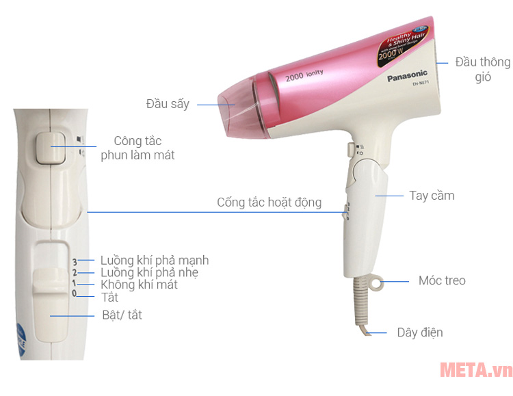Máy sấy tóc Panasonic EH-NE71-P645 - 2.000W