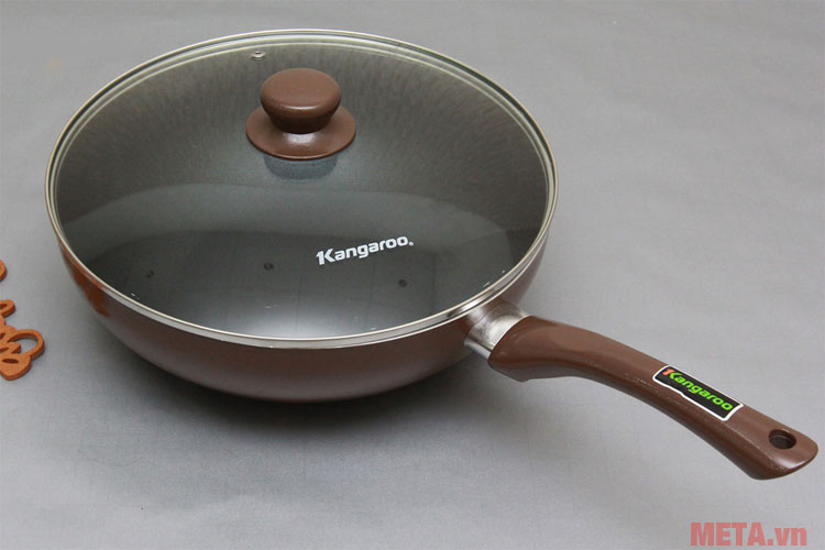 Chảo chống dính vung kính Kangaroo KG919M (28cm)