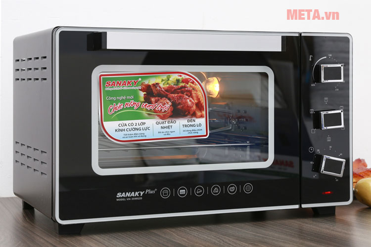 Lò nướng Sanaky VH-3599S2D (35 lít, màu đen)