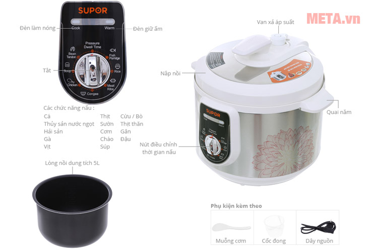 Nồi áp suất điện Supor SPC50YA310VN 5 lít
