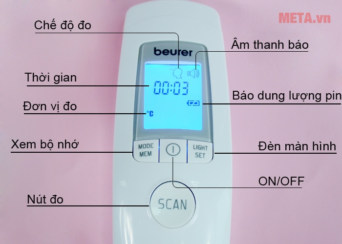 Nhiệt kế điện tử đo trán Beurer FT90