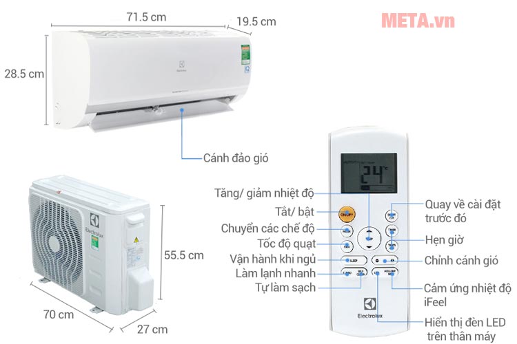 Điều hòa 2 chiều Electrolux Inverter 9000 BTU ESV09HRK-A3
