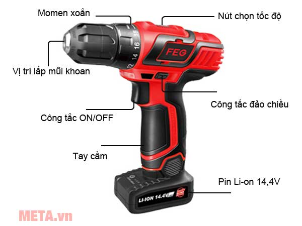 Máy bắt vít chạy pin FEG EG-144Li