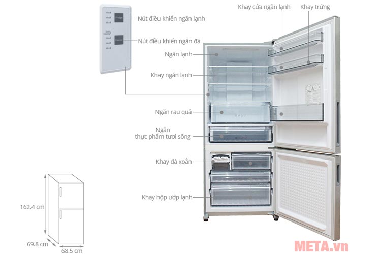 Tủ lạnh Panasonic Econavi 363 lít NR-BX418VSVN