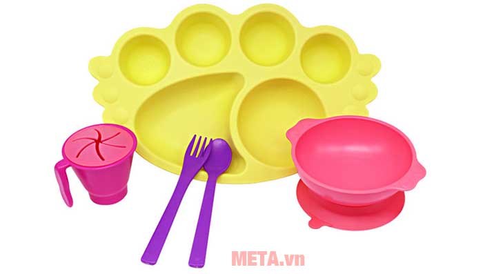 Bộ khay ăn Uinlui an toàn cho trẻ em (7 chi tiết)