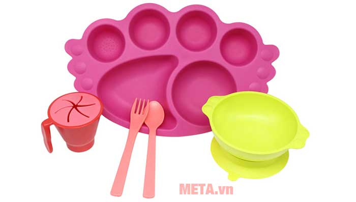 Bộ khay ăn Uinlui an toàn cho trẻ em (7 chi tiết)