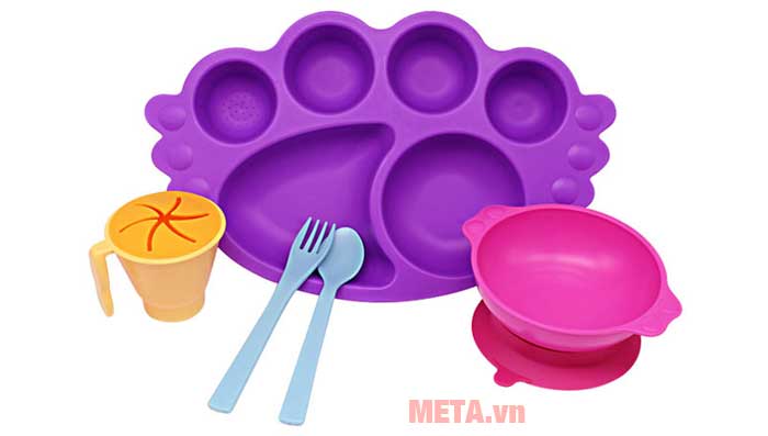 Bộ khay ăn Uinlui an toàn cho trẻ em (7 chi tiết)