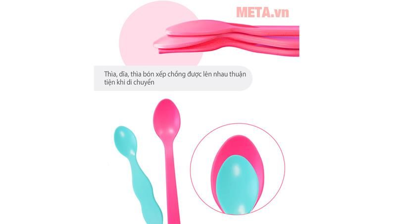 Set thìa dĩa UINLUI 3 món cho trẻ 0 - 7 tuổi