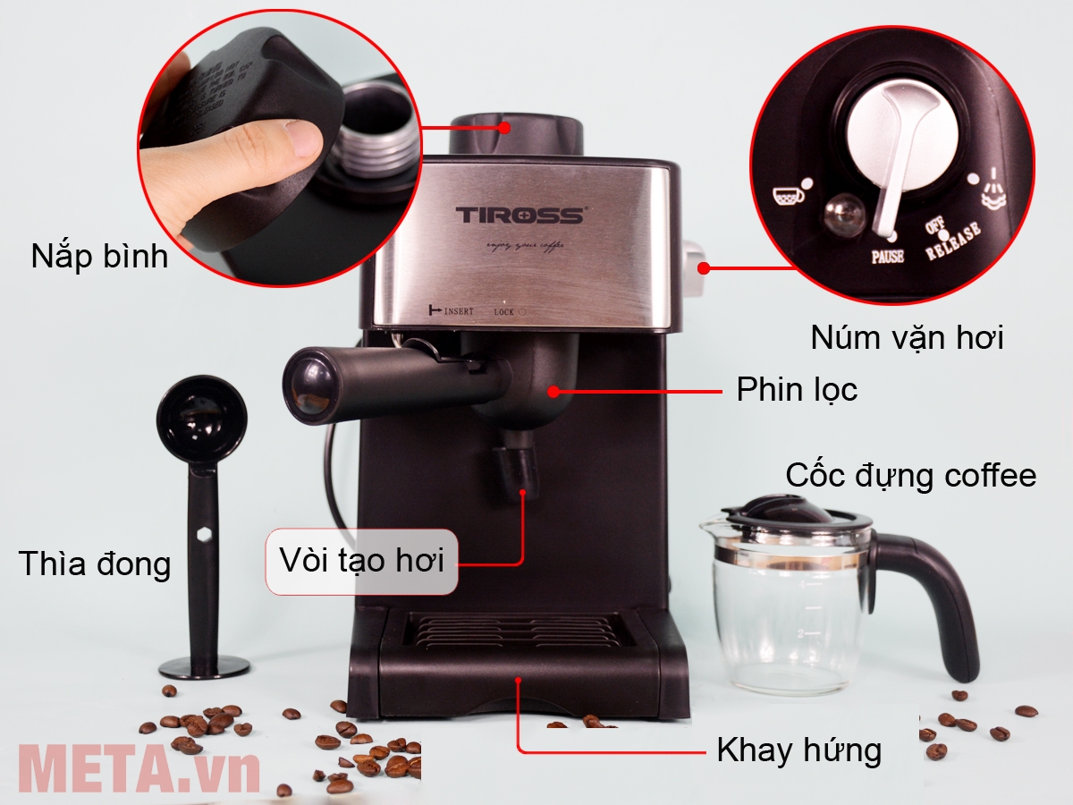 Hình ảnh máy pha cà phê Espresso Tiross TS621