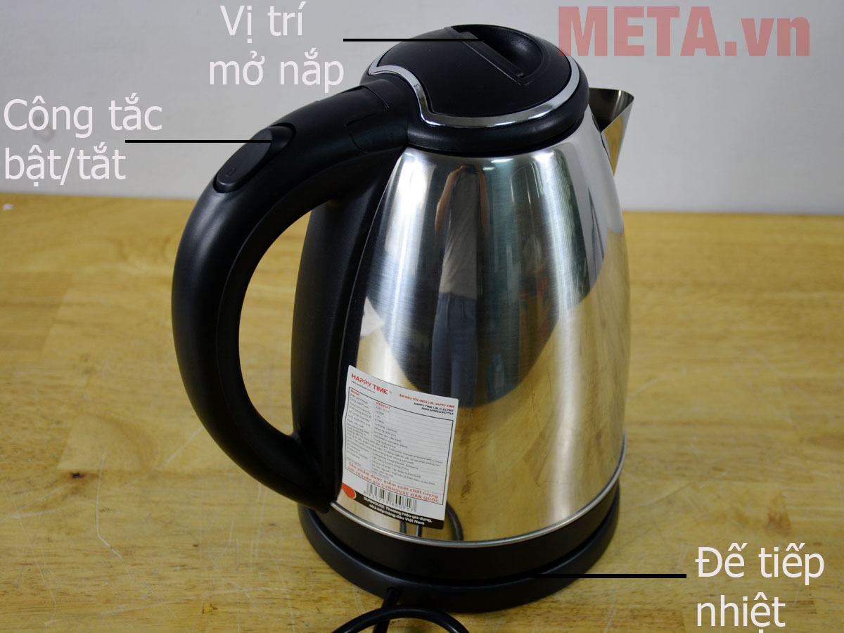 Ấm siêu tốc inox 1.8 lít HAPPY TIME HTD1081