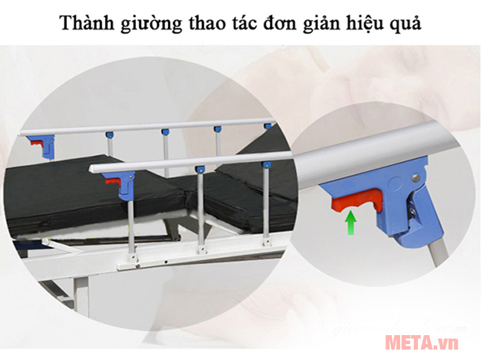 Giường chăm sóc bệnh nhân dùng trong ngành Y Nikita NKT A01-II (DCN 02 - 2 chức năng)