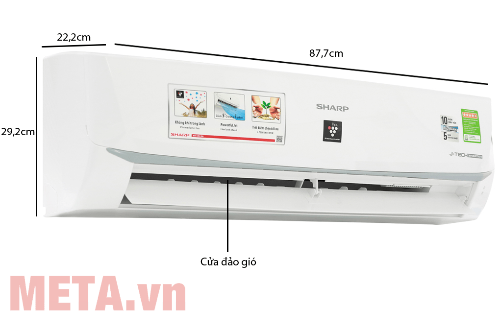 Điều hòa inverter Sharp J-tech ion 9.000 BTU AH-XP13WMW