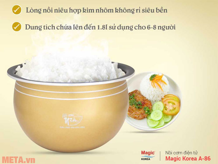 Nồi cơm niêu điện tử Magic A-86 New - Lòng niêu