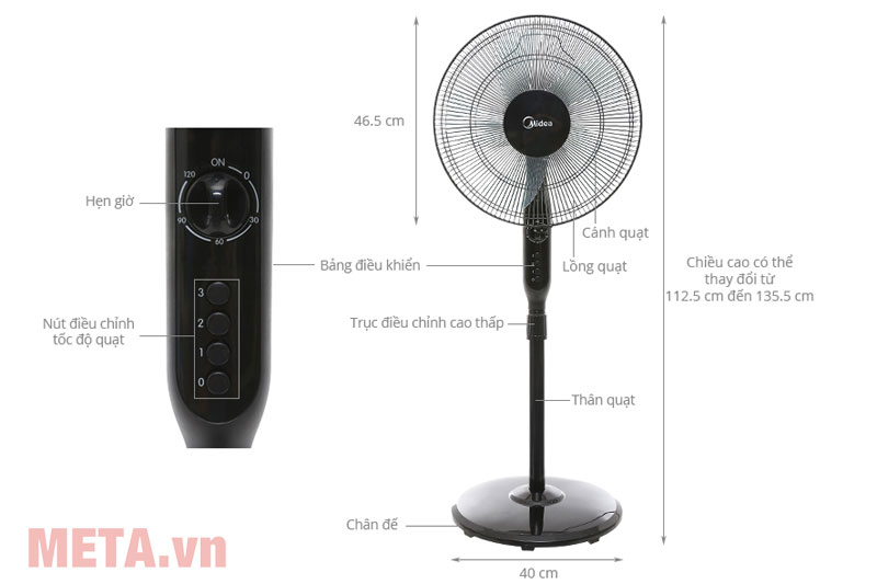 Quạt cây Midea FS40-15Q