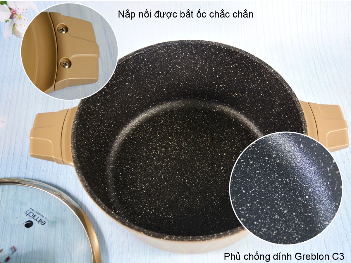 Nồi chống dính Elmich cao cấp Vitaplus Perla EL0344 (28cm)