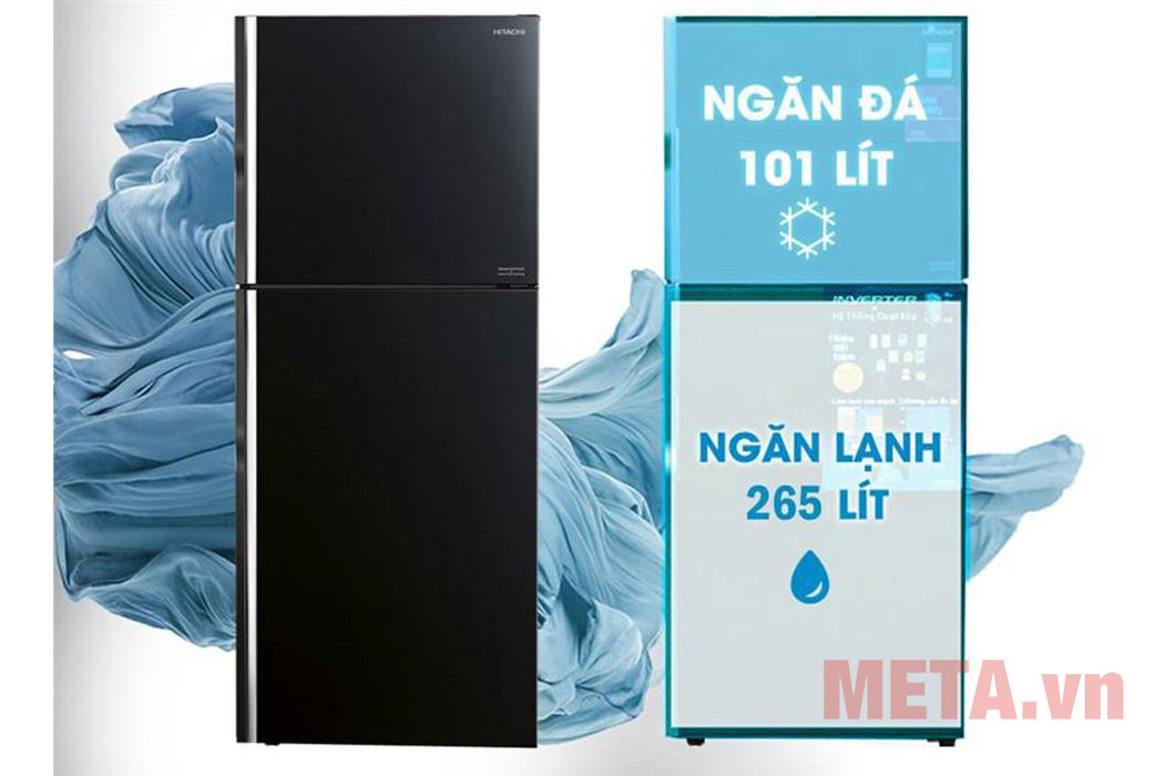 Tủ lạnh inverter 366 lít Hitachi R-FG480PGV8 (GBK/GBW)