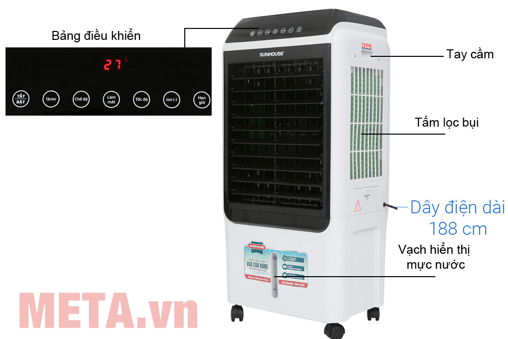 Quạt điều hòa Sunhouse SHD7727 (40 lít)