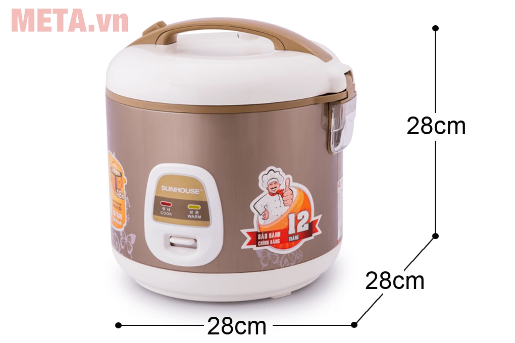 Nồi cơm điện Sunhouse SHD8616 vàng - 1.8 lít