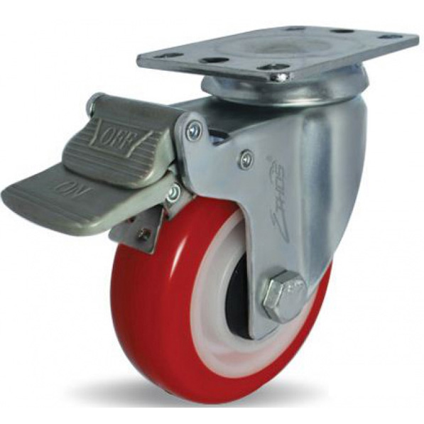 Combo 2 Bánh xe đẩy PU xoay có phanh Ethos ETH273URY125P01 (120kg) (273UBY125P01)