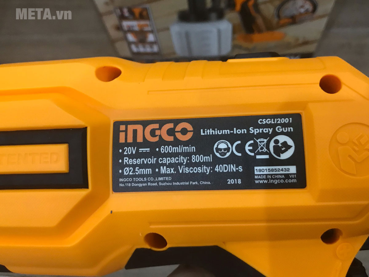 Súng phun sơn dùng pin INGCO CSGLI2001 (Không pin và sạc)