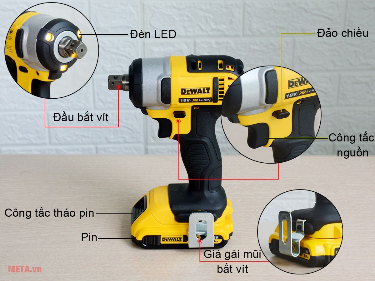 Máy vặn bu lông dùng pin Dewalt DCF880D2