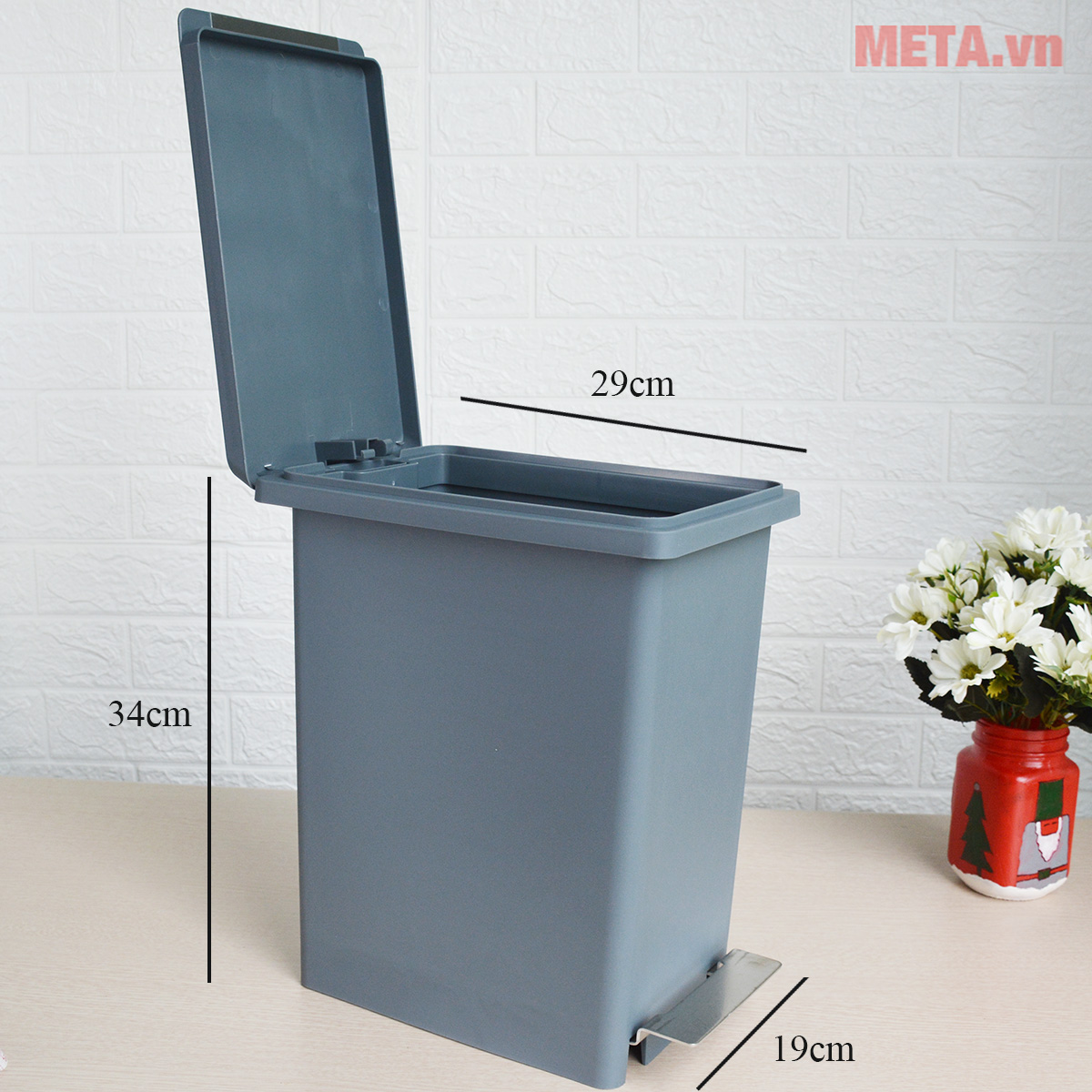 Thùng rác nhựa đạp dòng Compact Fitis PPS1-906 - 10L